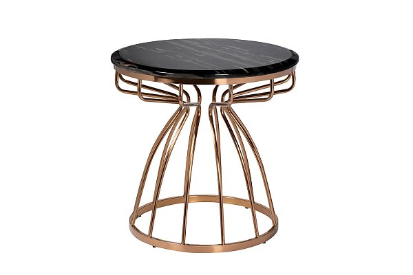 Столик журнальный круглый (искусственный мрамор) Garda Decor 57EL-ET9008B