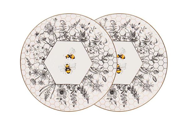 Набор из 2х закусочных тарелок "Harmony" "Пчёлы" 20,5 см Garda Decor 133-361