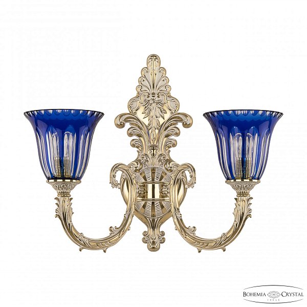 Бра бронзовые с хрусталём 7109B15/2/210 GW P2 U Clear-Blue/H-1H