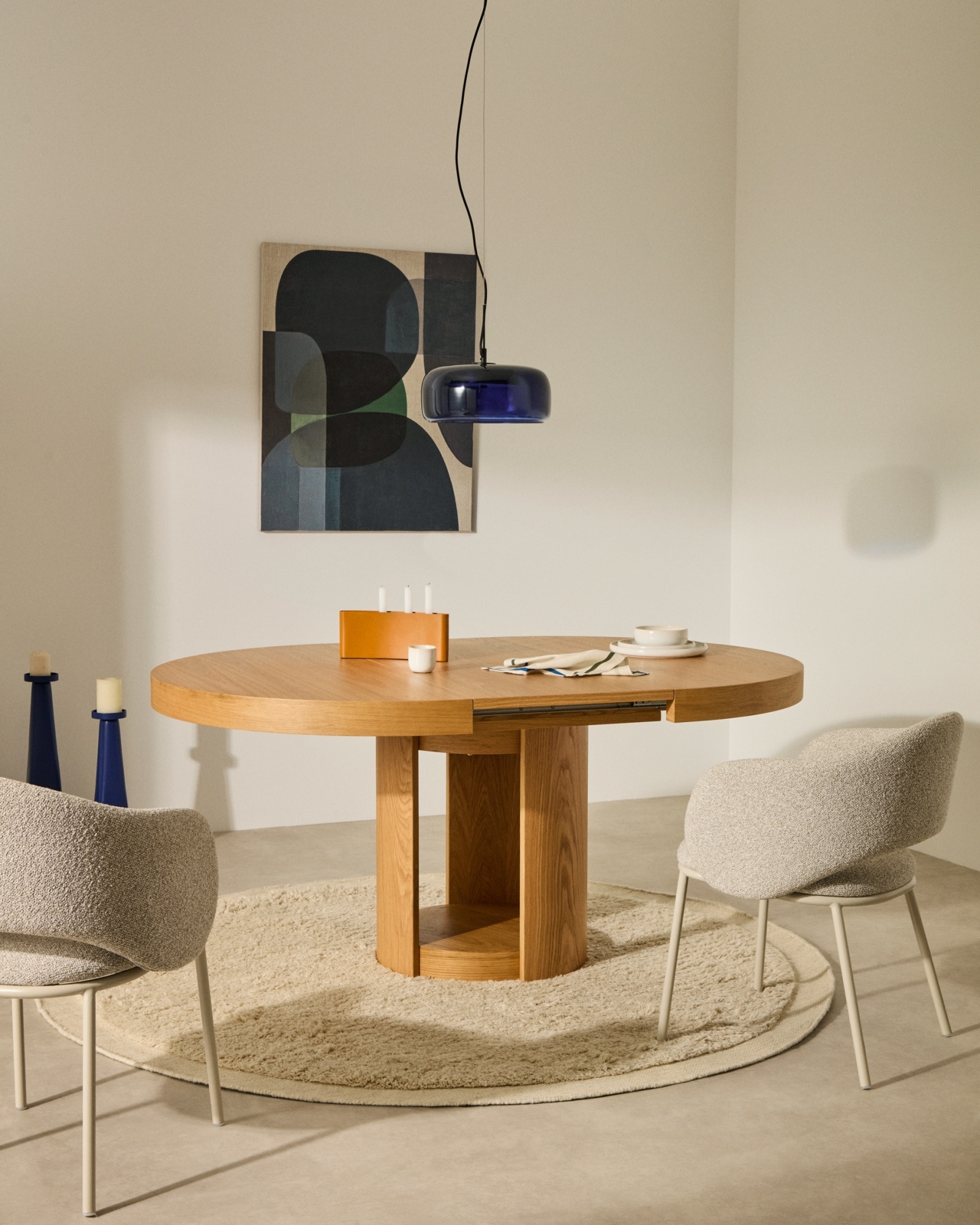 Ковер Marely круглый, бежевый, шерстяной, Ø 200 La Forma (ex Julia Grup)