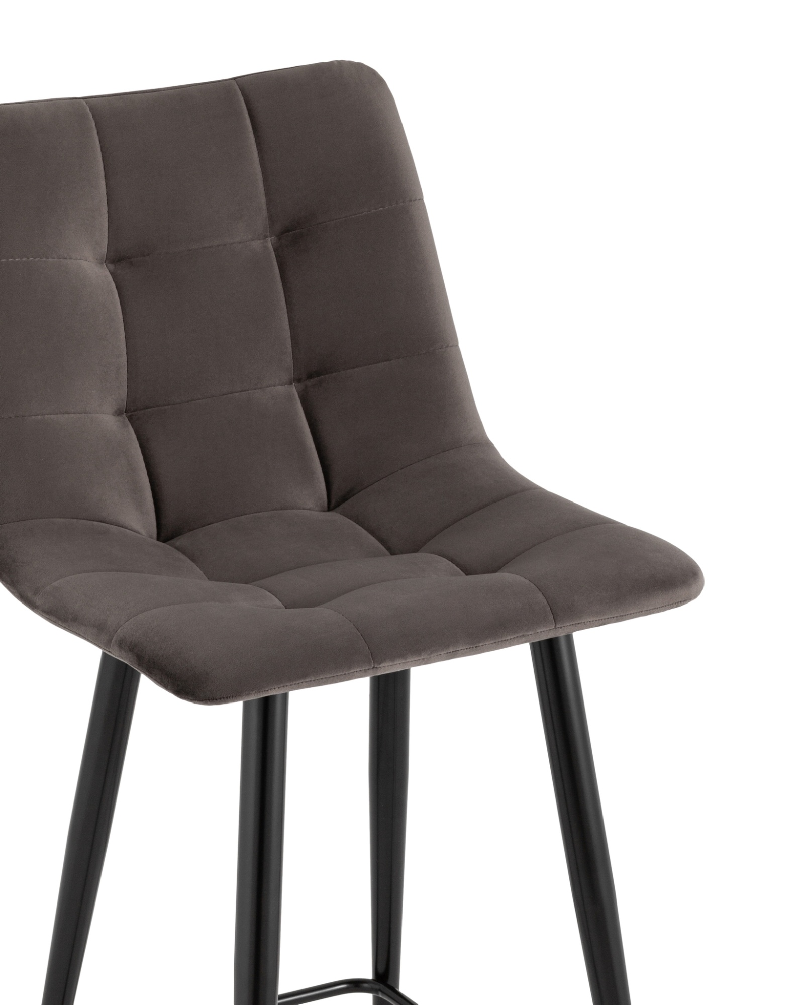Стул полубарный Джанго велюр пепельно-серый высота сиденья 60 см Stool Group