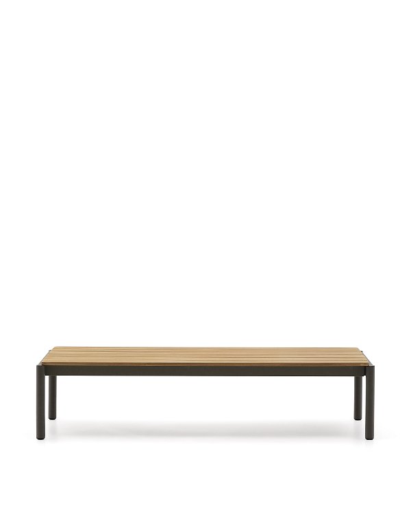 Журнальный столик Sorells из зеленого алюминия и тикового дерева 63 x 144,6 см La Forma 253953