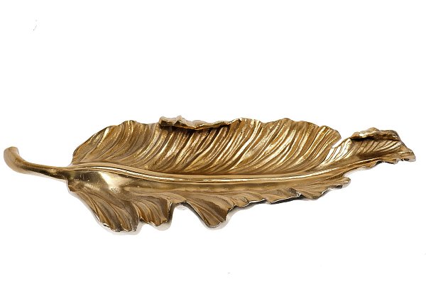 Блюдо декоративное "Лист" золото/хром Garda Decor 71PN-0797