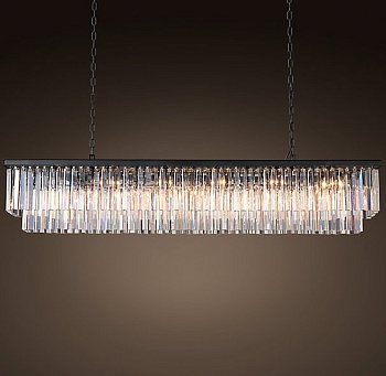 Люстра  RH 1920s Odeon Clear Glass Fringe Black iron 150 by ImperiumLoft