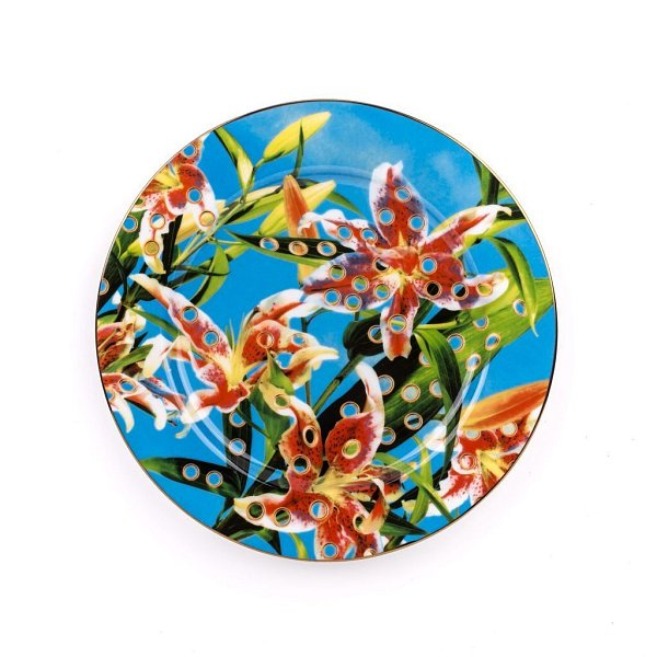 Тарелка Seletti Flower with Holes Gold Border 16935