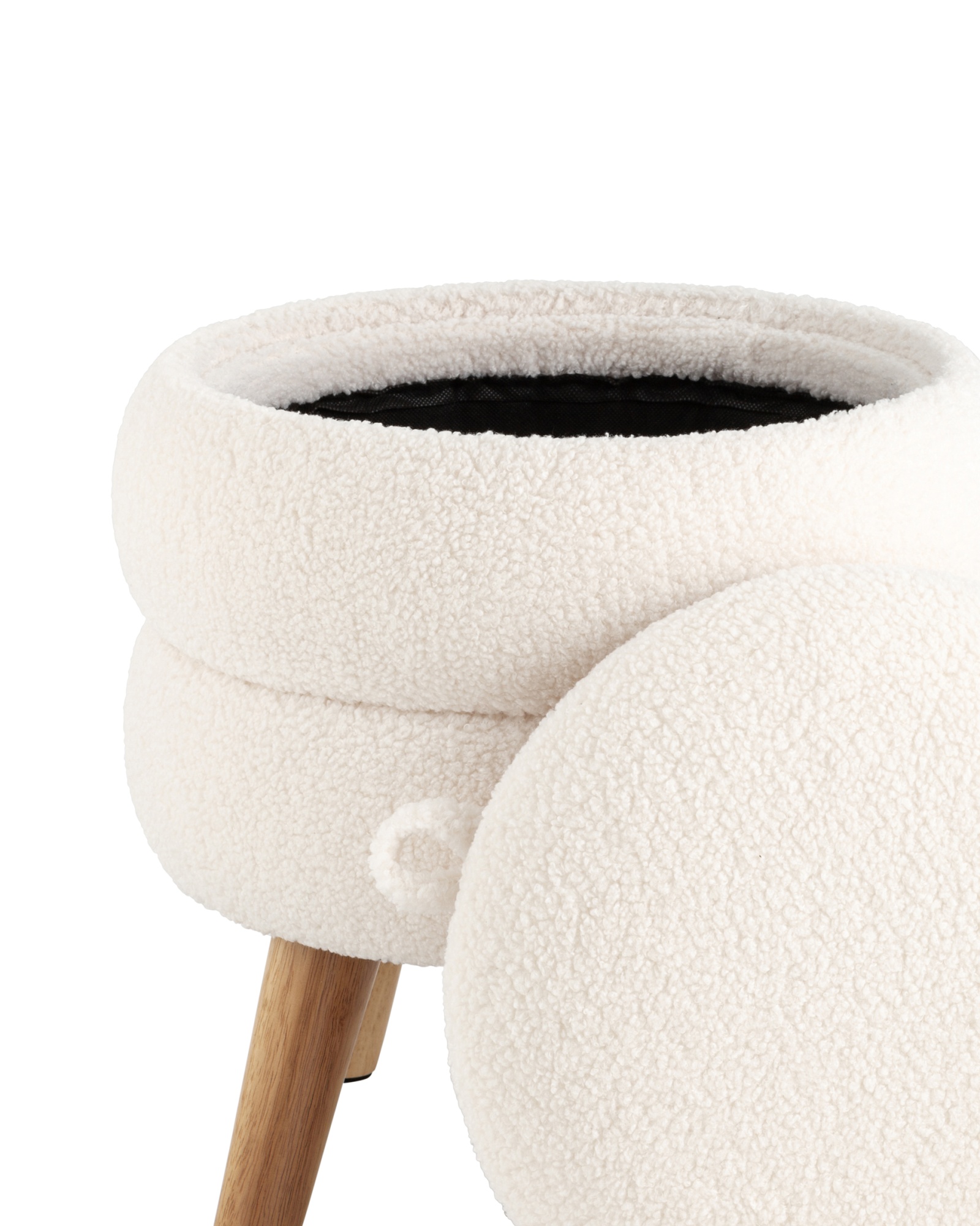 Пуф с ящиком Винни S тедди белый Stool Group
