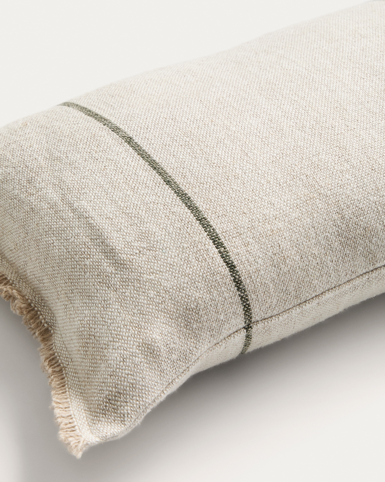 Чехол для подушки Lidore из бежевого льна с зелеными полосами, 30 x 50 см La Forma 481449