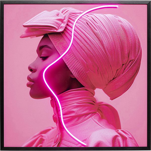 Картина Pink Woman LED 80x80cm KARE 56577