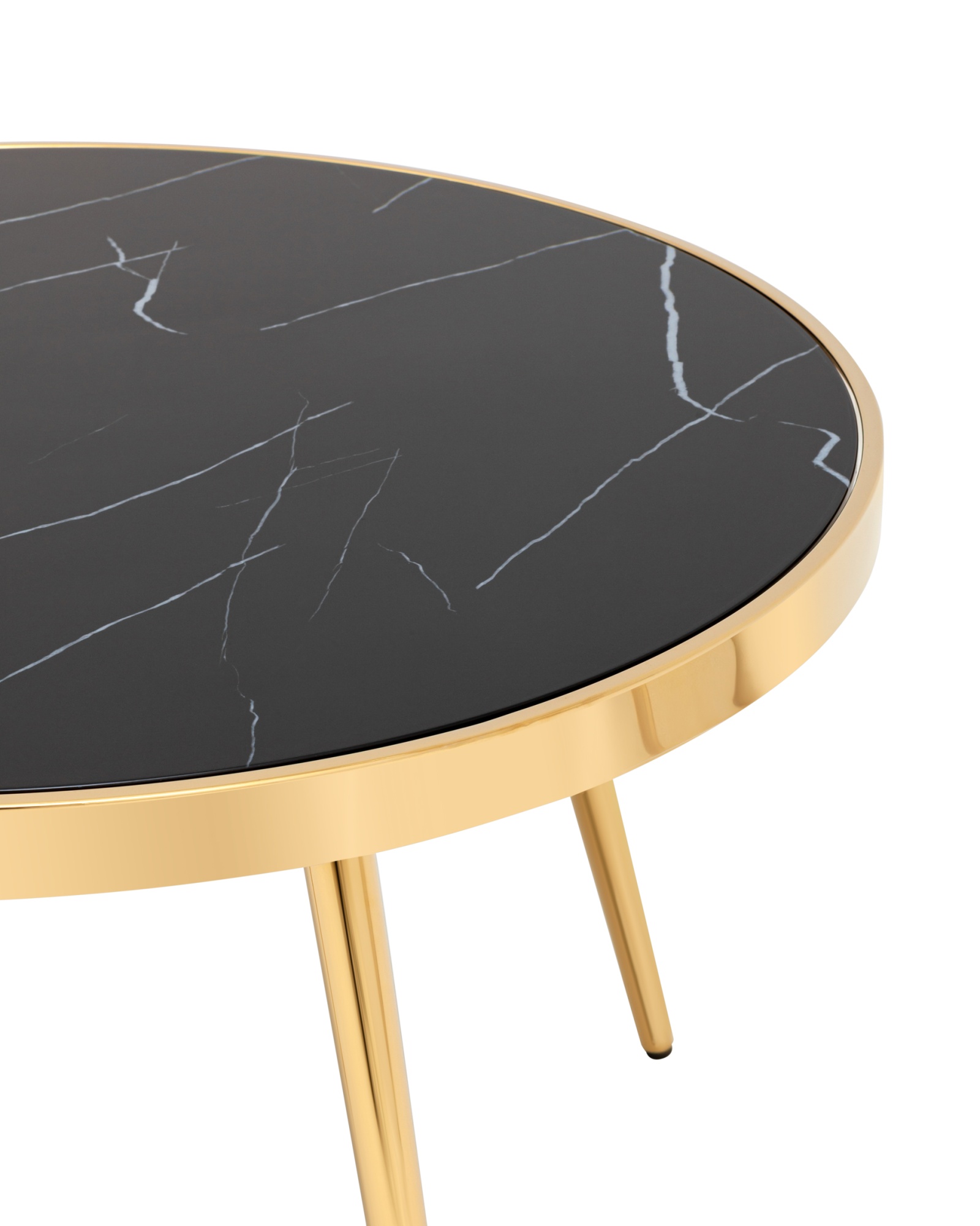 Журнальный столик Гелиос 80*80 стекло черный мрамор сталь золото Stool Group