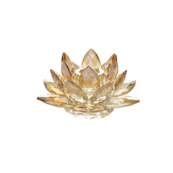 Подсвечник хрустальный "Лотос" золотистый Garda Decor X110279G