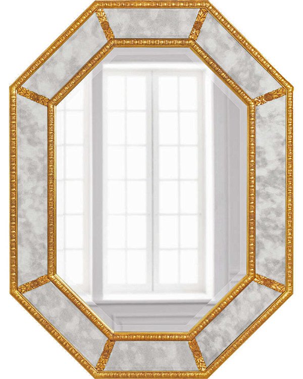Зеркало в восьмиугольной раме Ньюпорт Louvre Home LHDWM127ZYH-AG