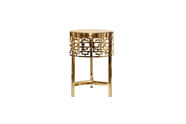 Журнальный столик круглый золотой Garda Decor 13RXFS5080M-GOLD