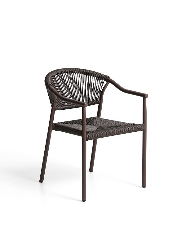 Уличный стул Livadia из коричневого алюминия и веревки La Forma 482293