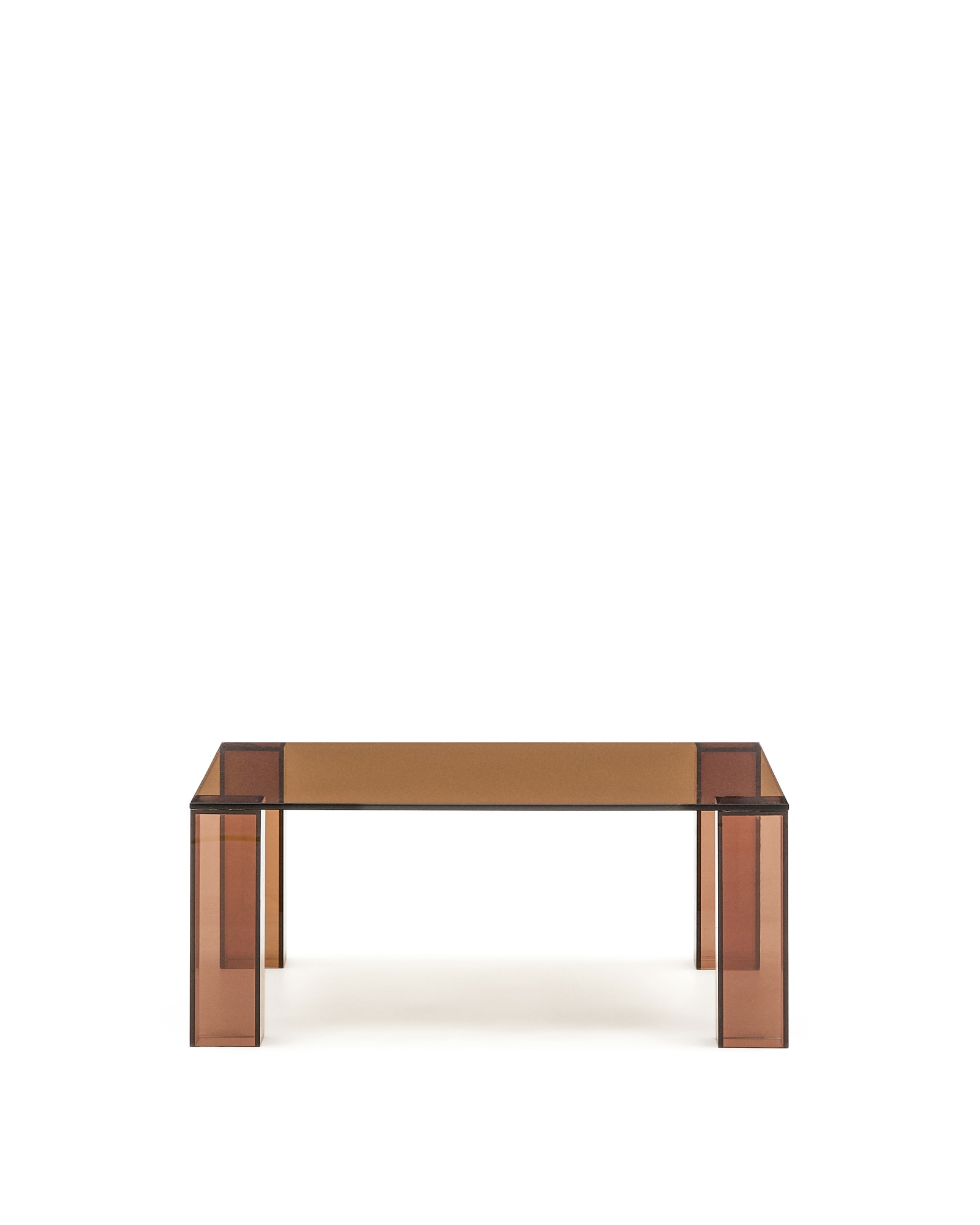 Журнальный столик Adularia из стекла коричневого цвета 85 x 85 La Forma (ex Julia Grup)