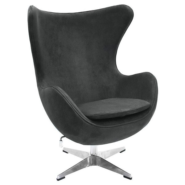 Кресло EGG CHAIR графит, искусственная замша Bradex Home FR 0642