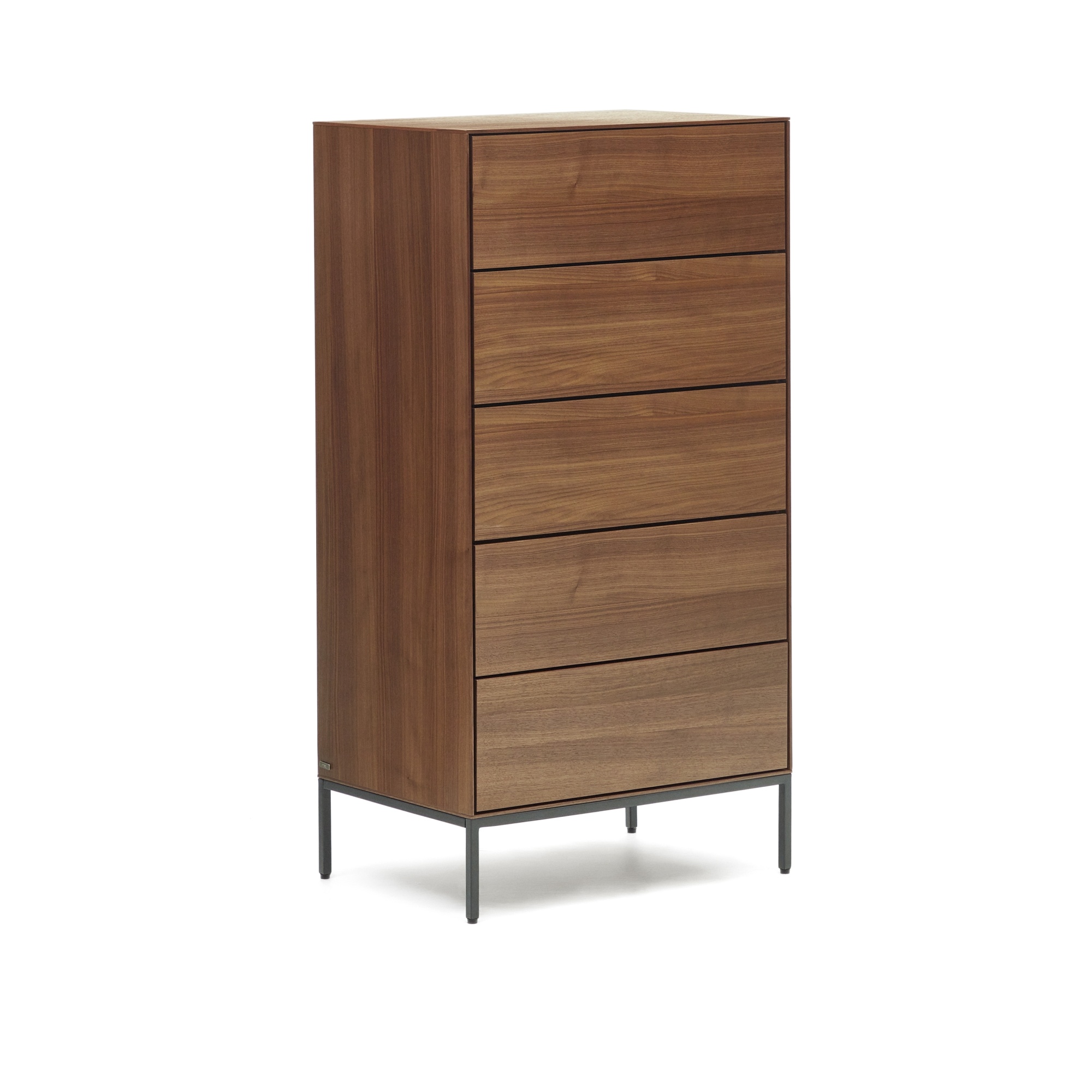 Vedrana Комод с 5 ящиками из орехового шпона со стальными ножками 60 x 114 см La Forma (ex Julia Grup)
