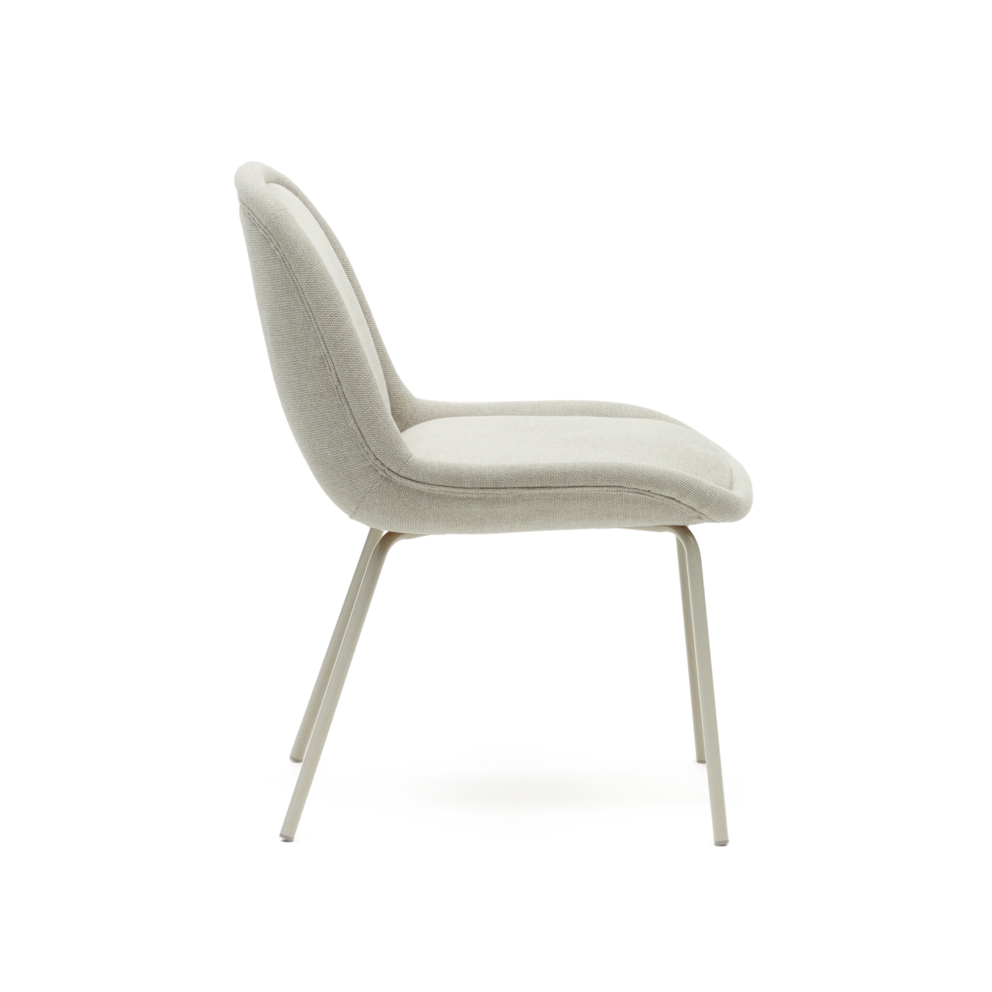 Aimin Стул из бежевой синели с бежевыми стальными ножками La Forma (ex Julia Grup)