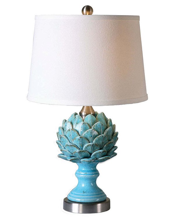 Зеленая настольная лампа Мерида Louvre Home P0892TB-S