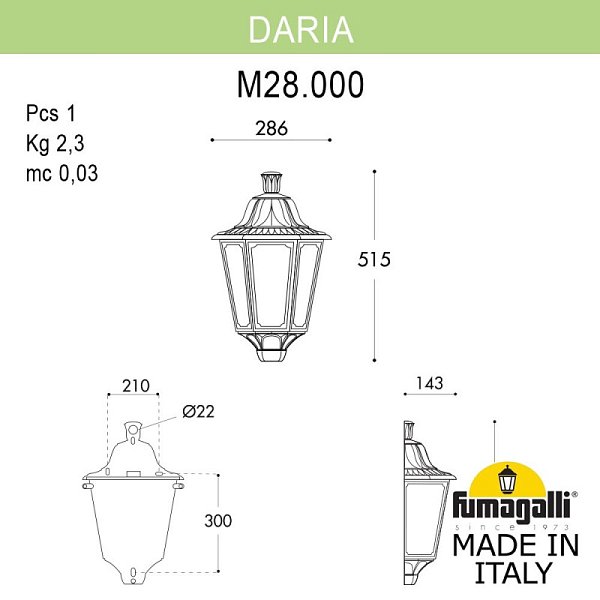 Светильник настенный Fumagalli M28.000.000.WXE27