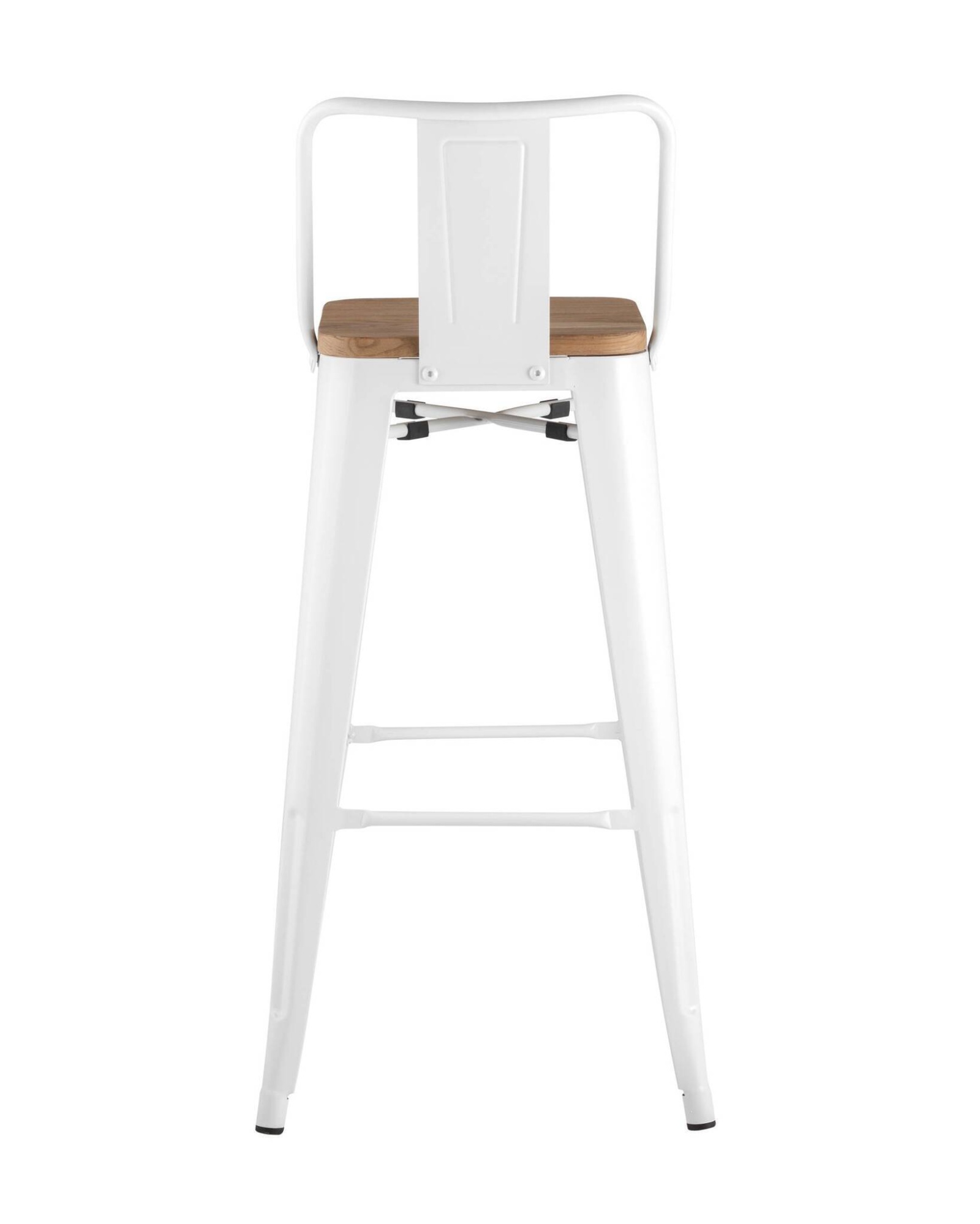 Стул барный TOLIX WOOD со спинкой белый глянцевый Stool Group
