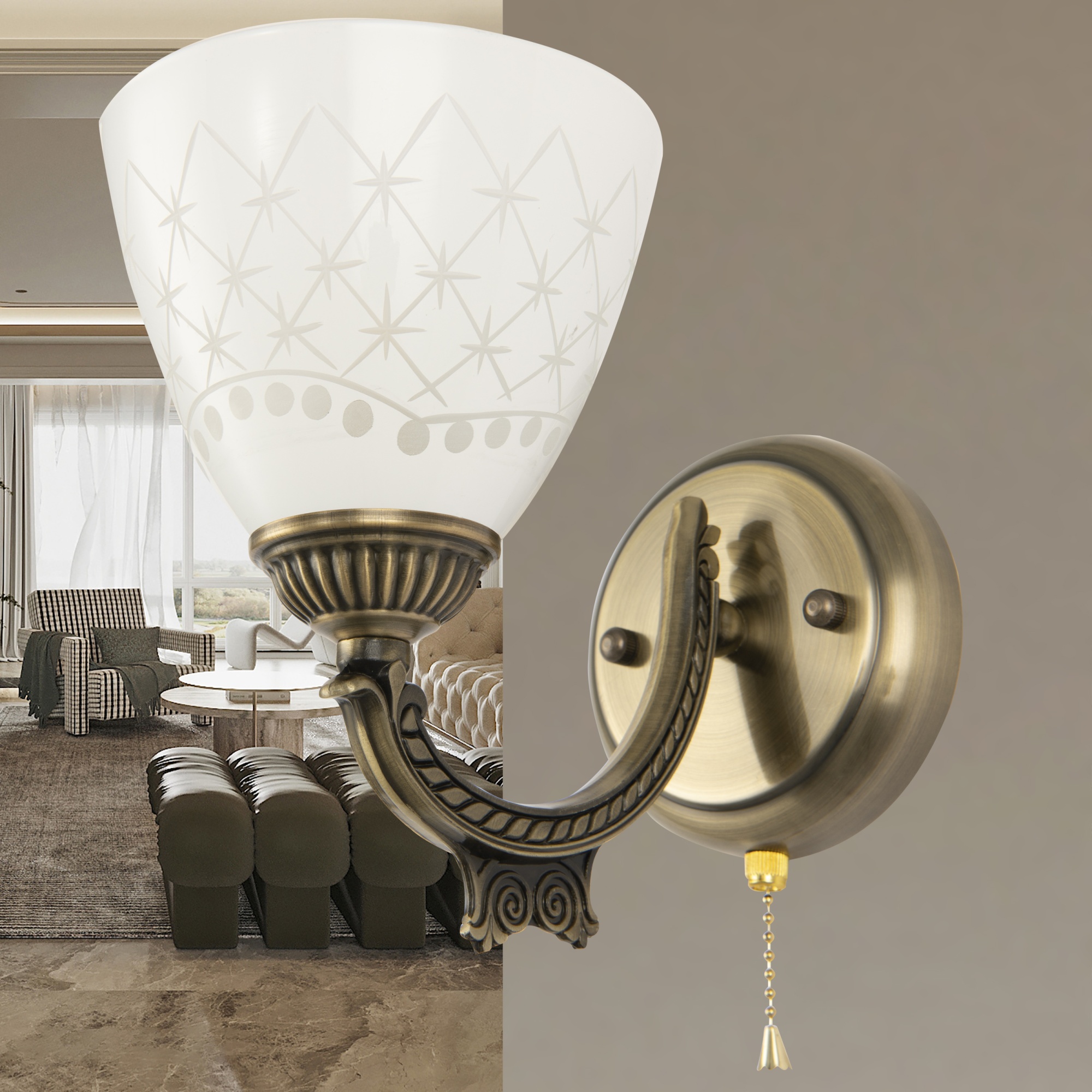 Бра с плафонами 343837/1W AB Arte Milano