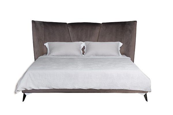 Кровать Siena велюровая серая Garda Decor Siena2К-160-Триум17