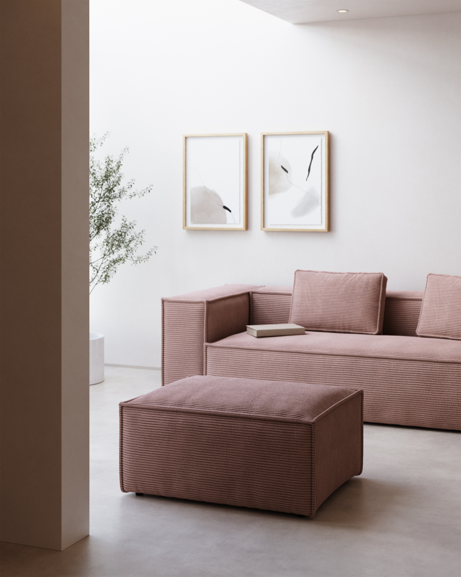 Пуф Blok розовый вельвет La Forma 73521