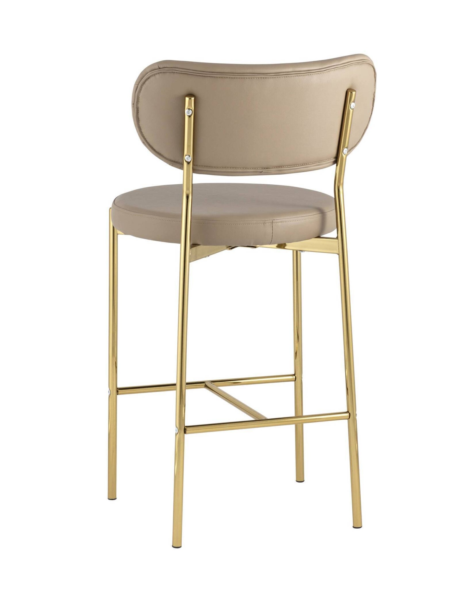 Стул полубарный Барбара экокожа бежевая золотые ножки Stool Group