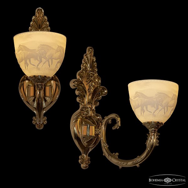 Бра бронзовые с хрусталём 7109B15/1/210 G P1 U Horse