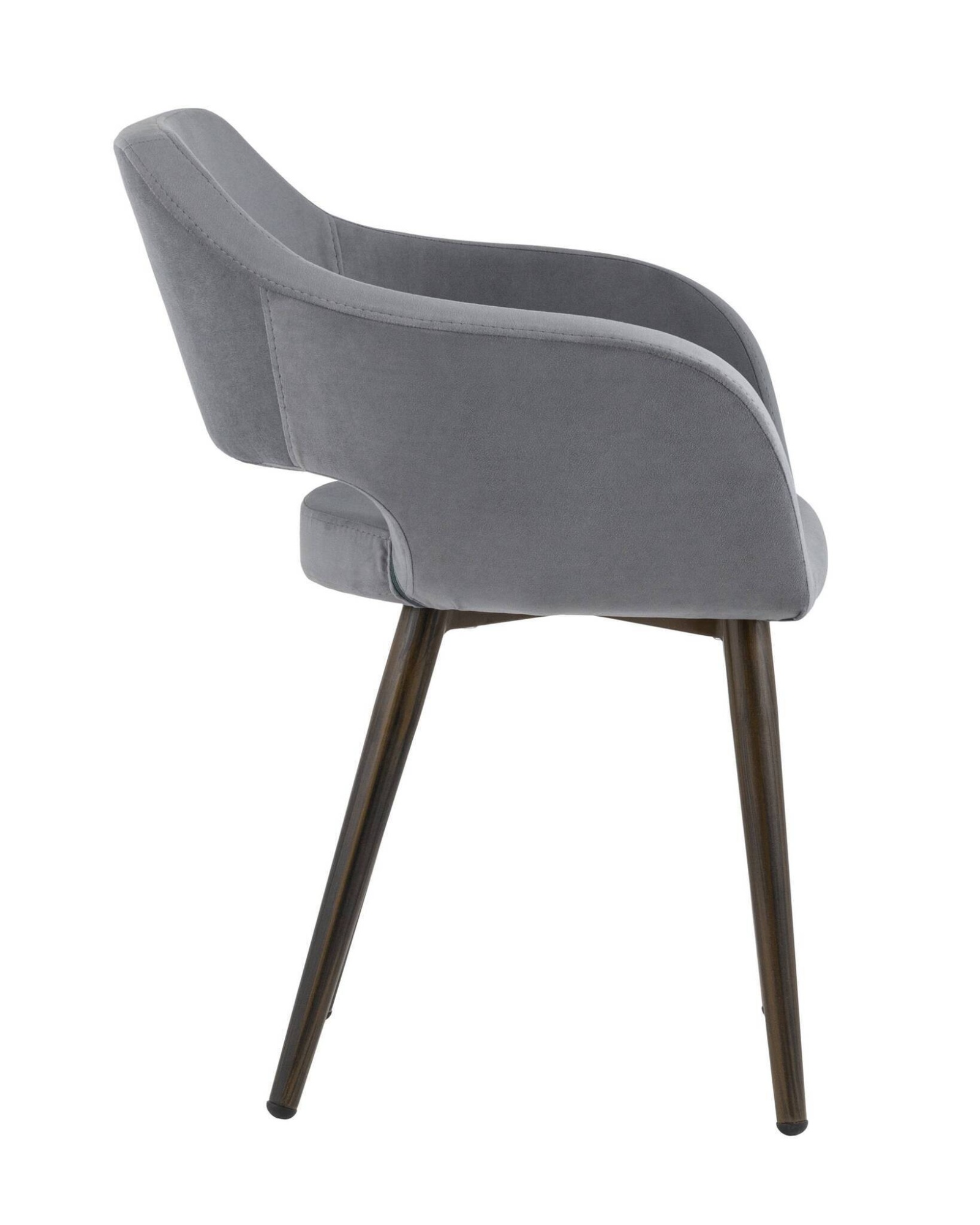 Стул с подлокотниками Саймон велюр тёмно-серый Stool Group