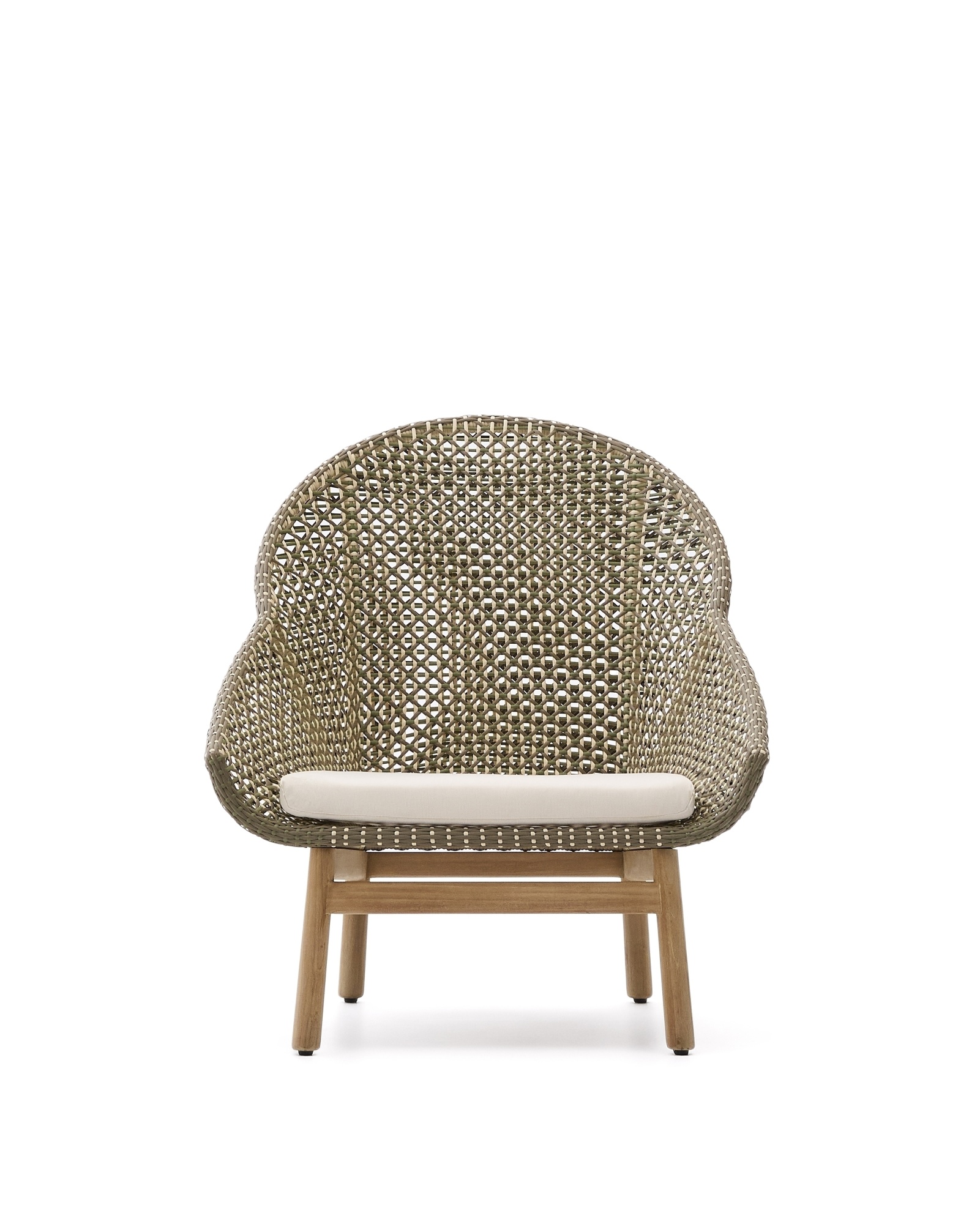 Кресло Olbia с высокой спинкой из искусственного ротанга и массива тика La Forma (ex Julia Grup)