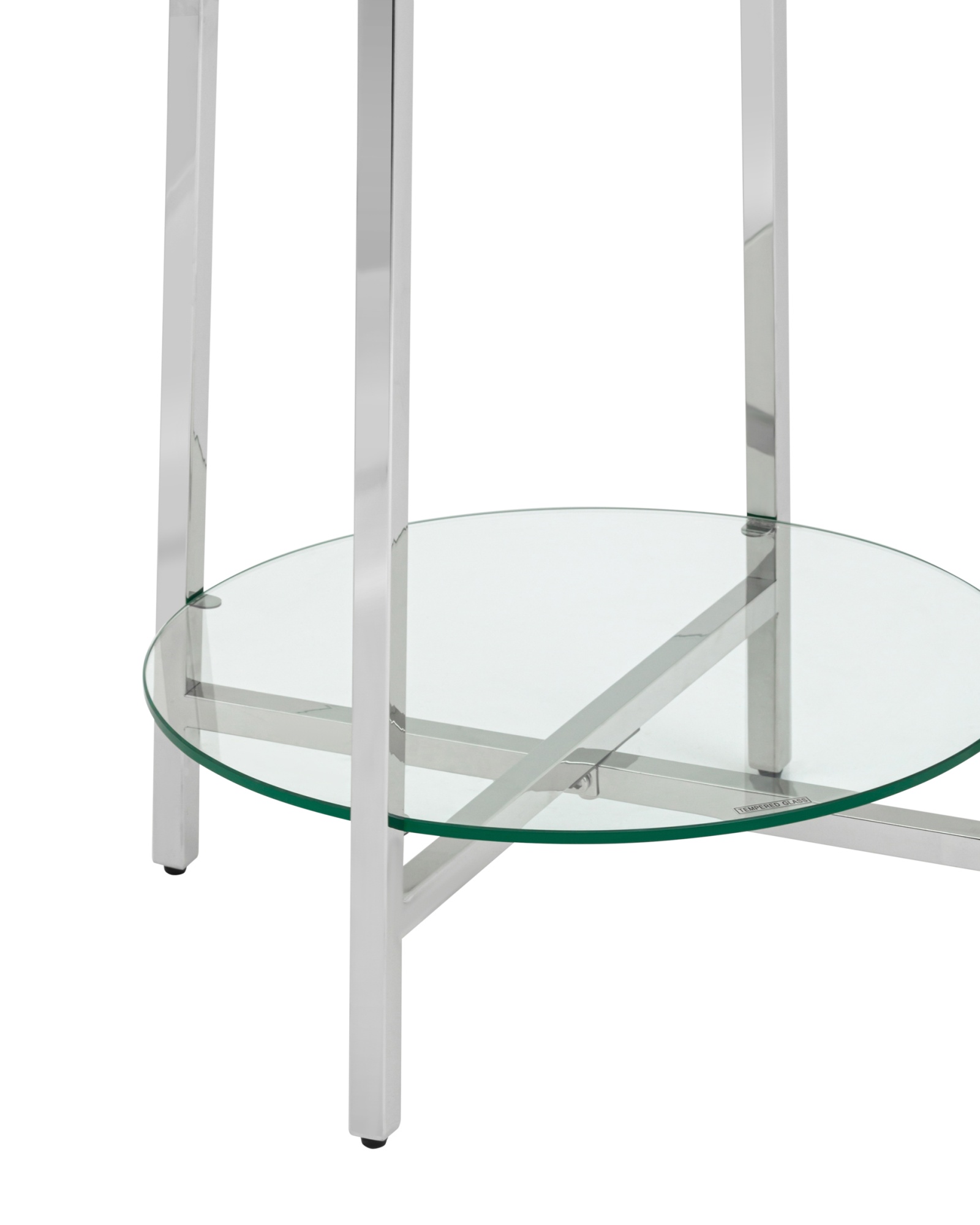 Стеллаж Ланс прозрачное стекло сталь серебро Stool Group