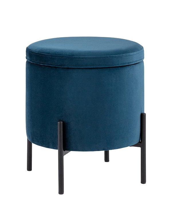 Пуф Грейс с ящиком велюр синий Stool Group