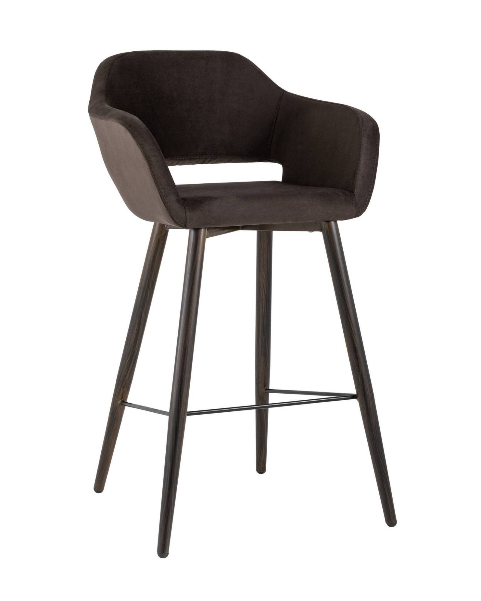 Стул барный Саймон велюр темно-коричневый Stool Group