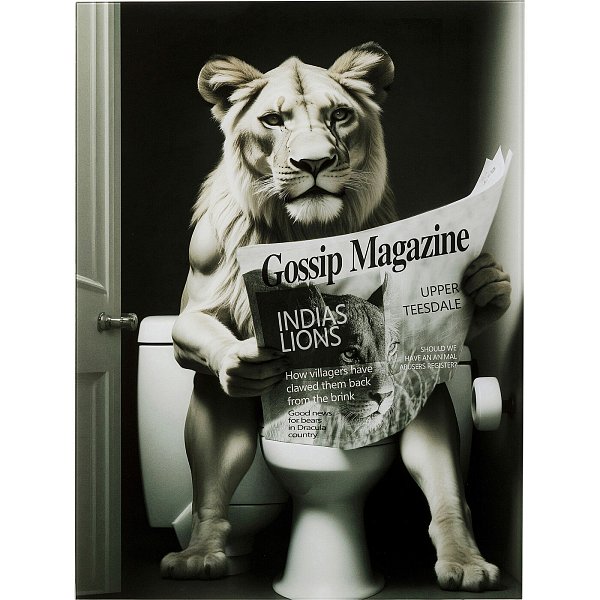 Картина стеклянная Bath Tiger 60x80 см KARE 56275