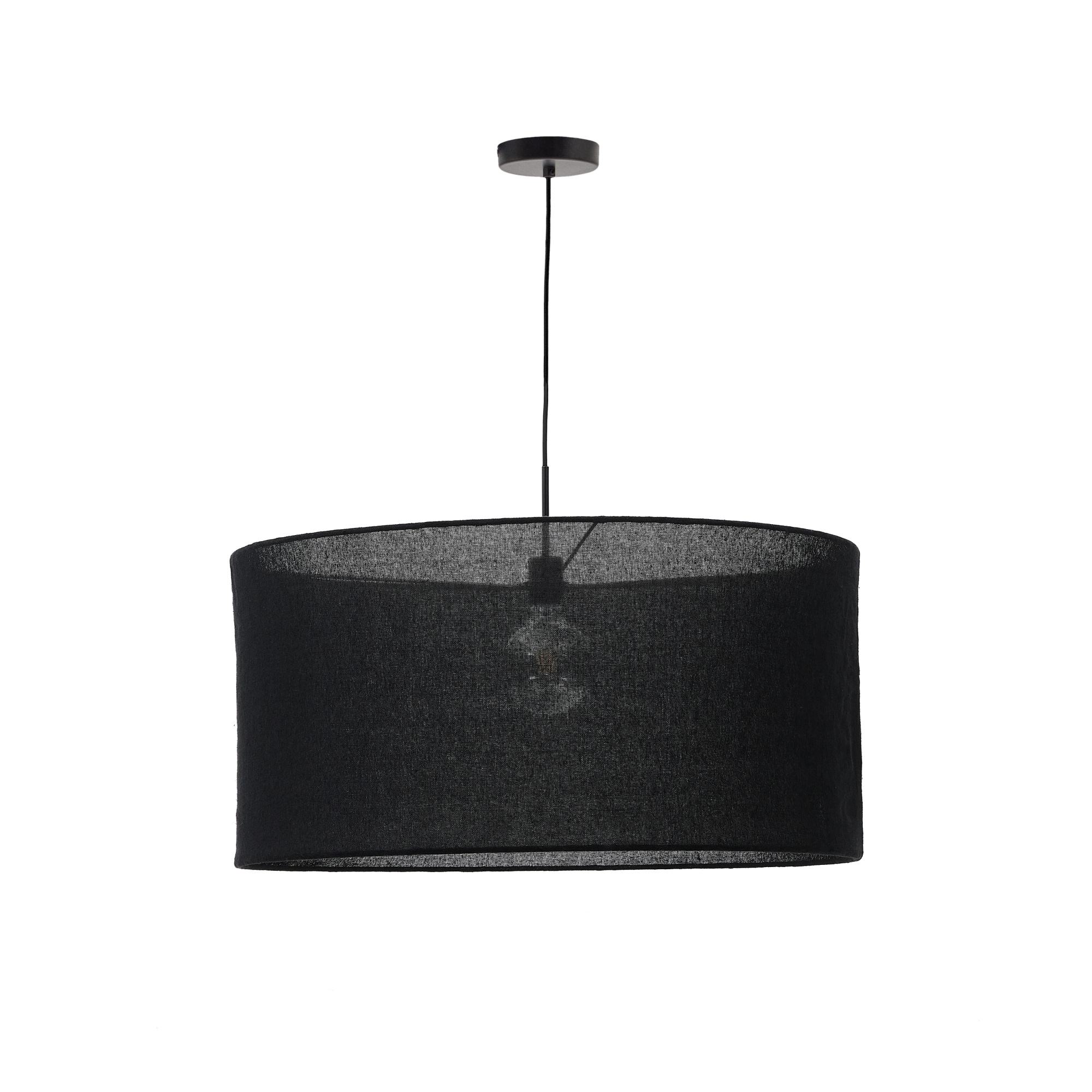 Льняной абажур Mariela с черной отделкой Ø 80 La Forma (ex Julia Grup)