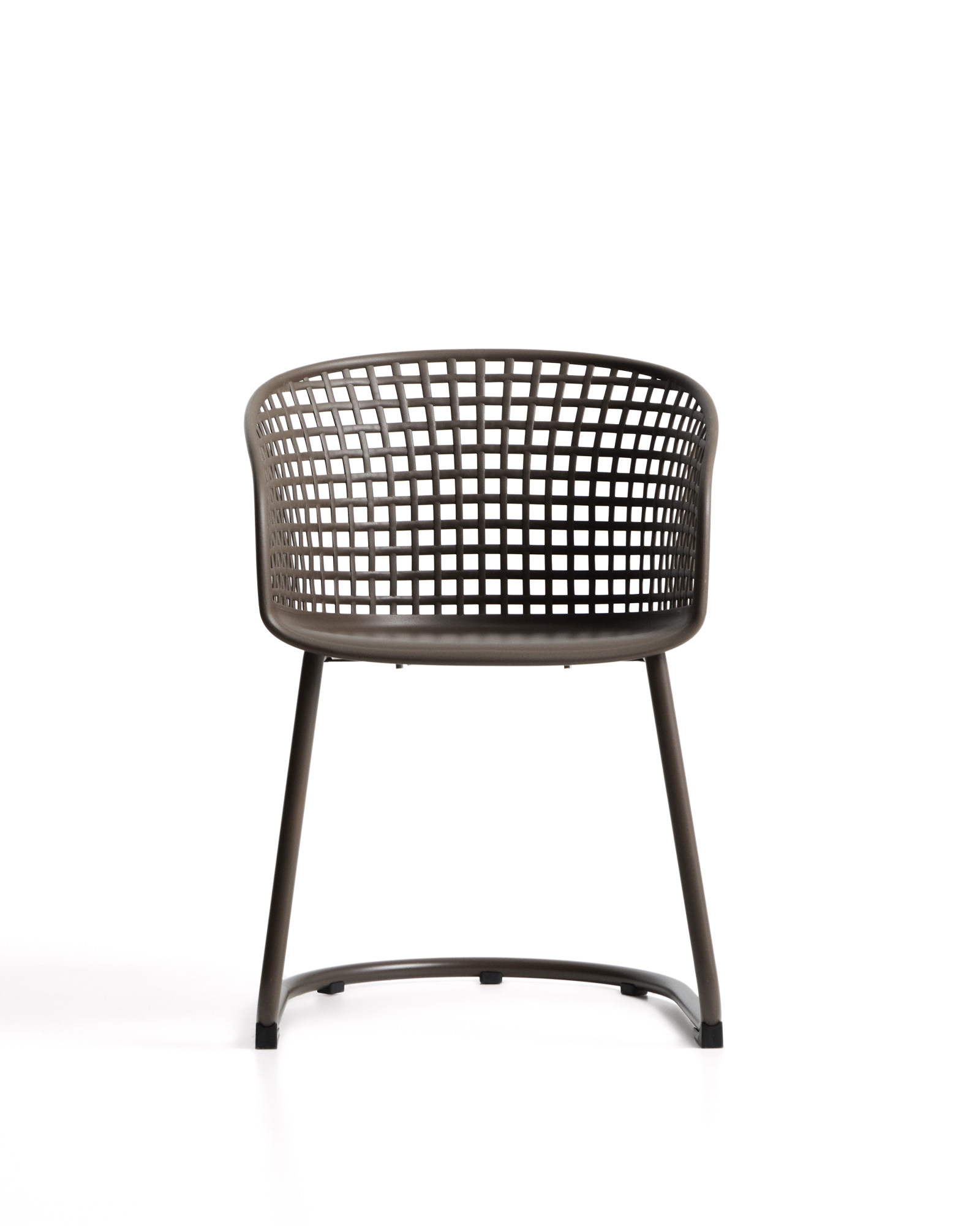 Уличный стул Tenaro из коричневого пластика и стали La Forma 482361