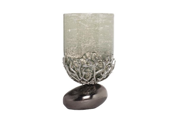 Подсвечник декоративный с металлическим основанием Garda Decor 71PN-30461