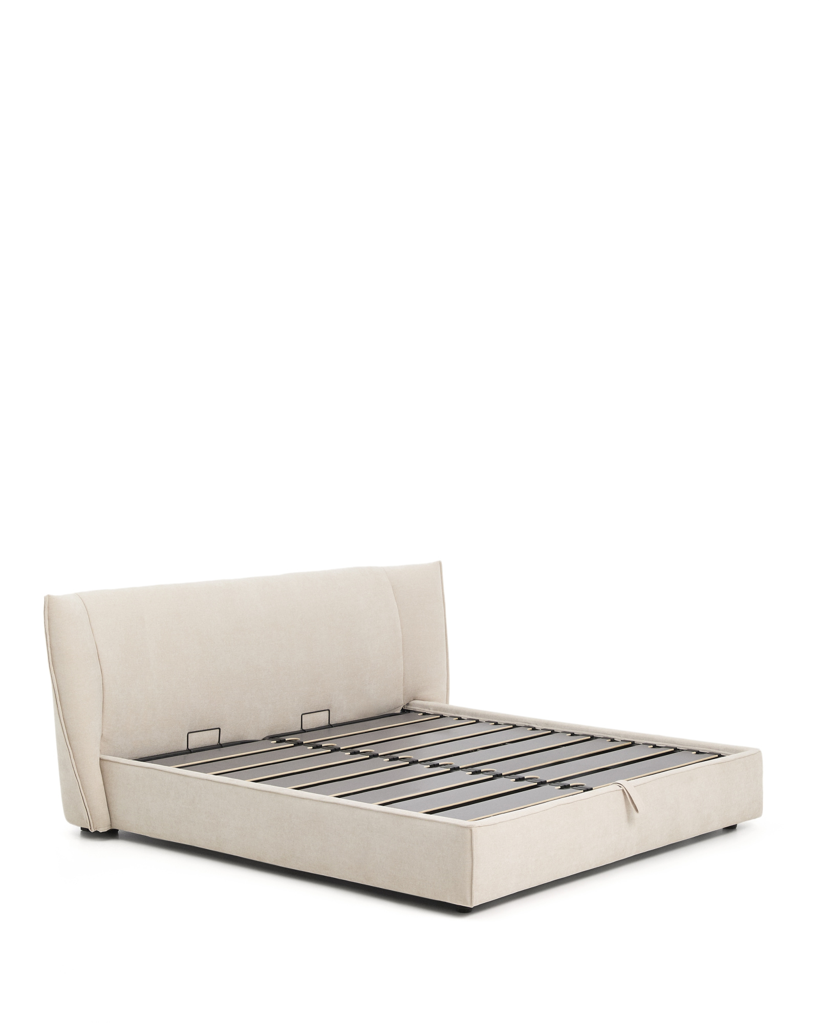 Кровать Arvian бежевого цвета из шенилла с ящиком для хранения 180 х 200 см La Forma 465729