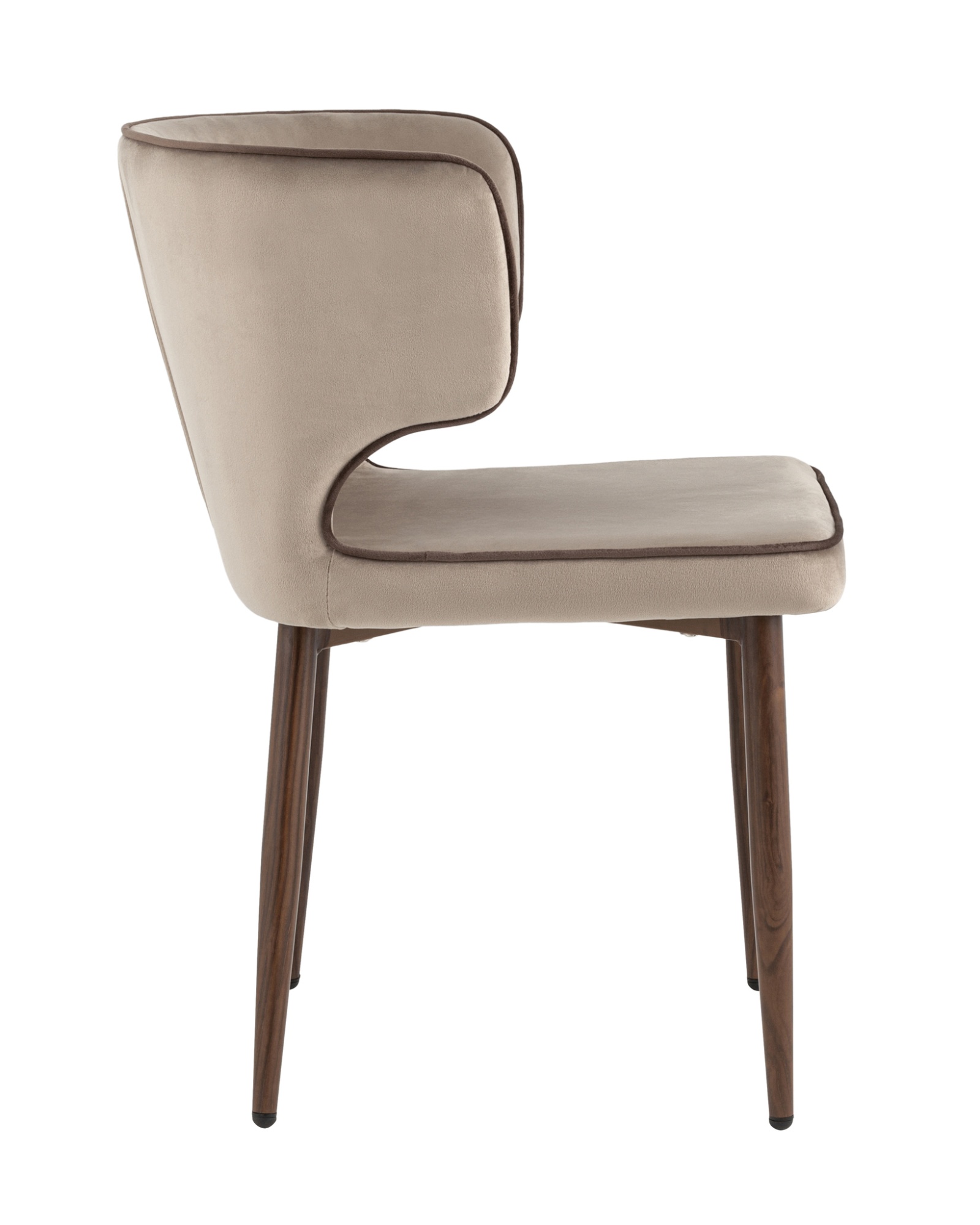 Стул Матео с кантом велюр шампань ножки дерево Stool Group