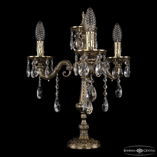 Настольная лампа бронзовая 7025L/3/125-43 B GB Bohemia Ivele Crystal