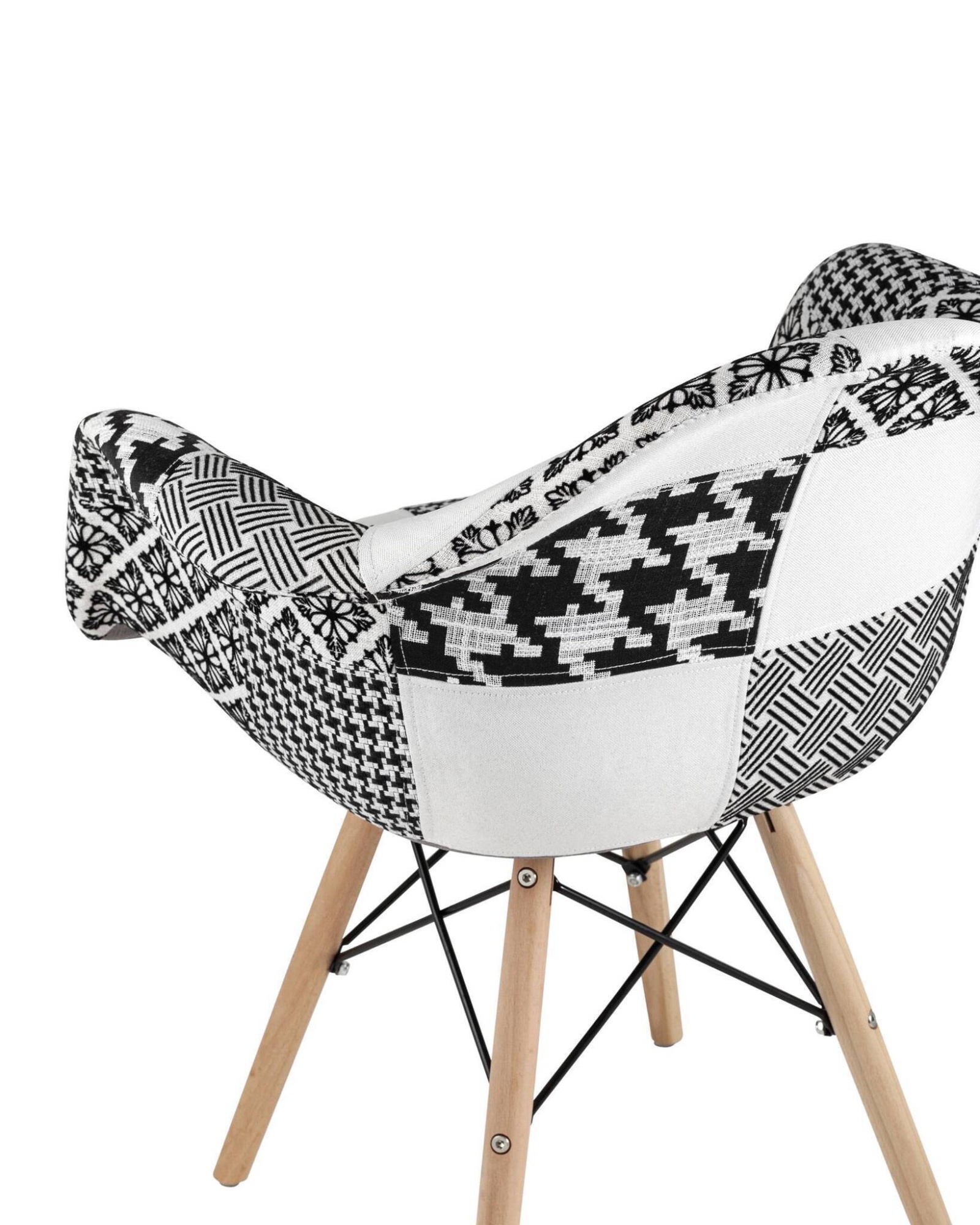 Кресло DSW пэчворк черно-белое Stool Group
