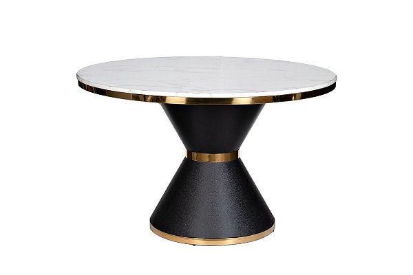 Стол обеденный круглый искусственный мрамор/черный металл Garda Decor 76AR-DT813