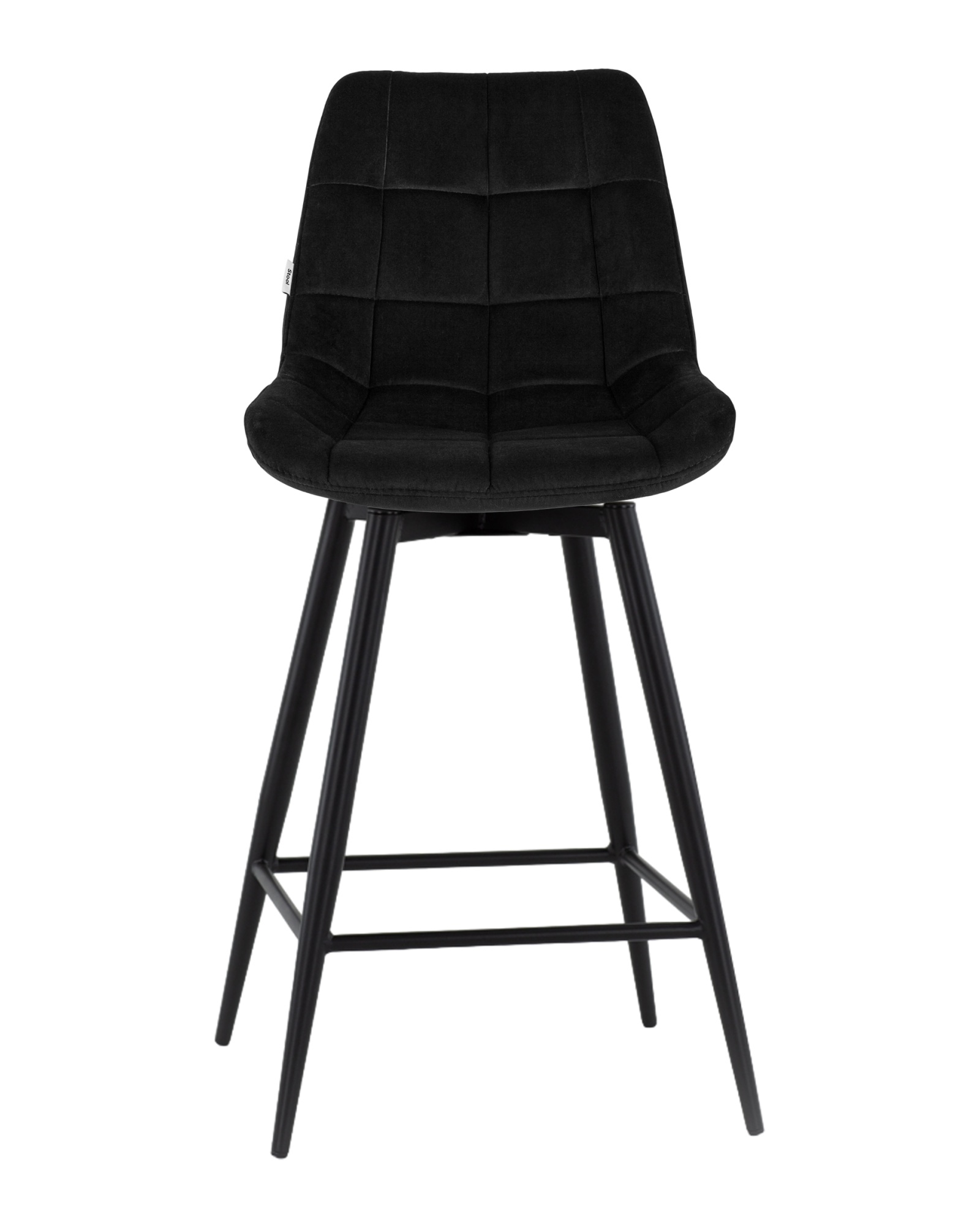 Стул полубарный Флекс с поворотным механизмом  велюр черный Stool Group