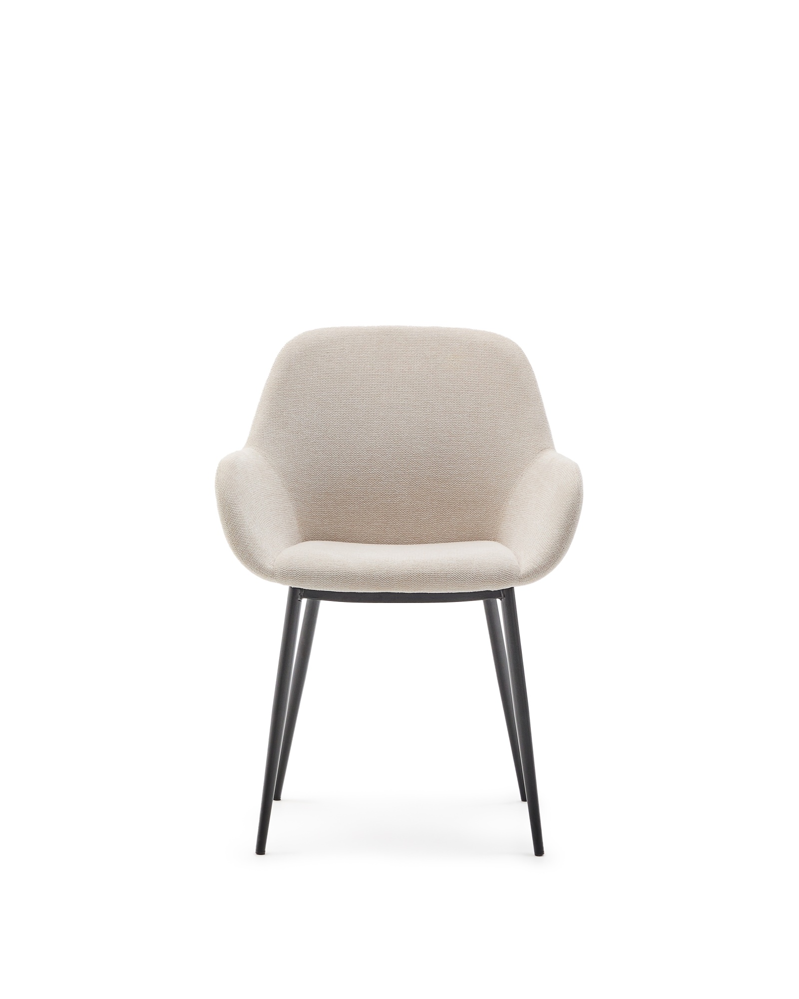 Стул Konna бежевого цвета с черными стальными ножками La Forma (ex Julia Grup)