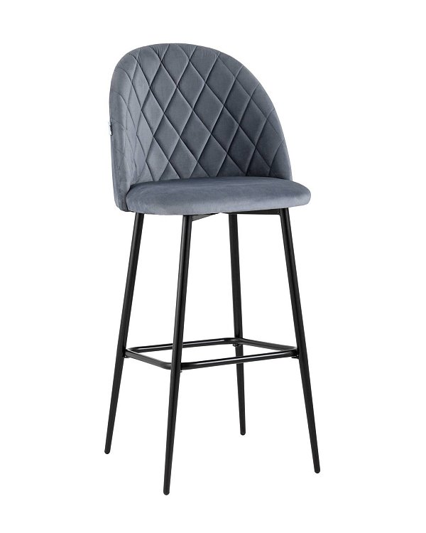 Стул барный Марсель велюр серый Stool Group
