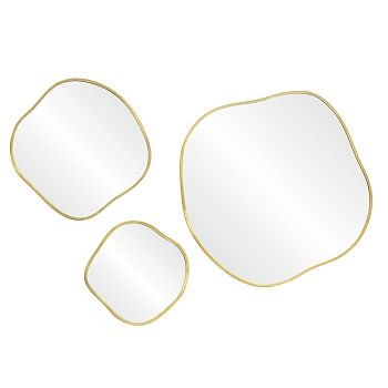 Organic Panno Gold Сет из 3-х зеркал Ø91, Ø61, Ø41 см Art-Zerkalo SM129GL