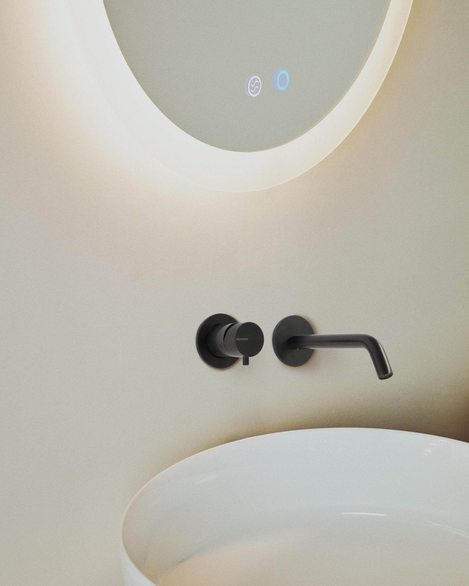 Овальное зеркало для ванной Mervi со LED подсветкой и защитой от запотевания 80 x 50 см La Forma (ex Julia Grup)