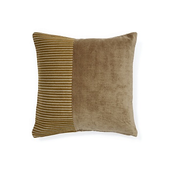 Samit Чехол на подушку из 100% хлопкового бархата с горчичными полосками 45 x 45 см La Forma (ex Julia Grup)