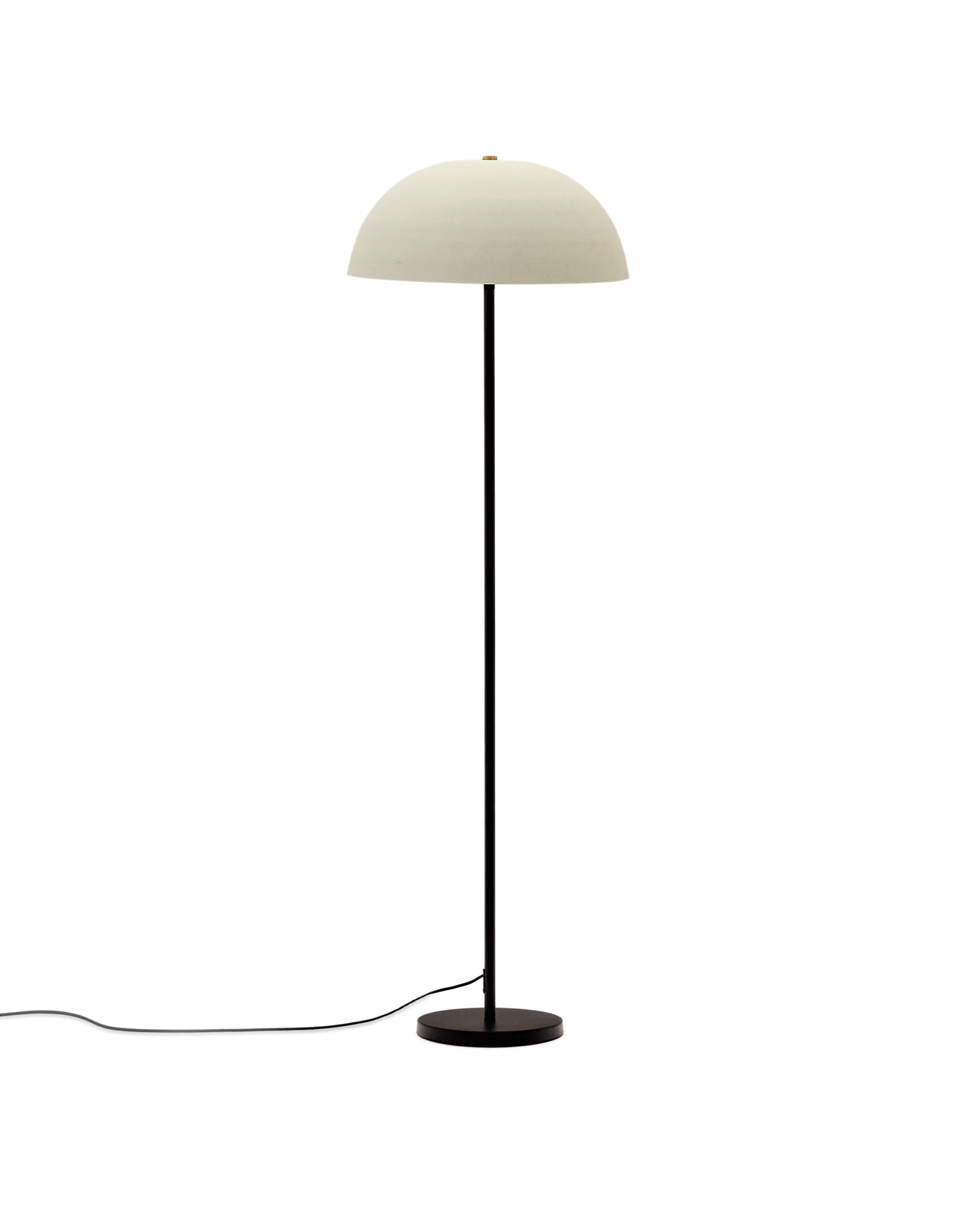 Торшер Nibla из чёрного металла с абажуром из белой глины La Forma (ex Julia Grup)